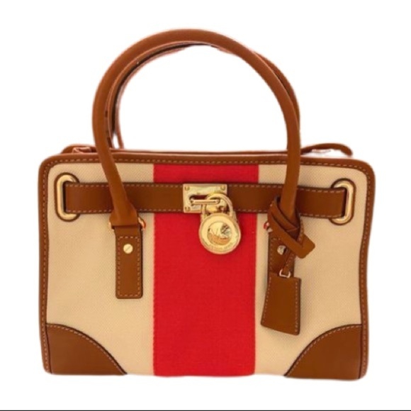 Michael Kors Hamilton Mono Stripe Shoulder Bag - Picture 1 of 12